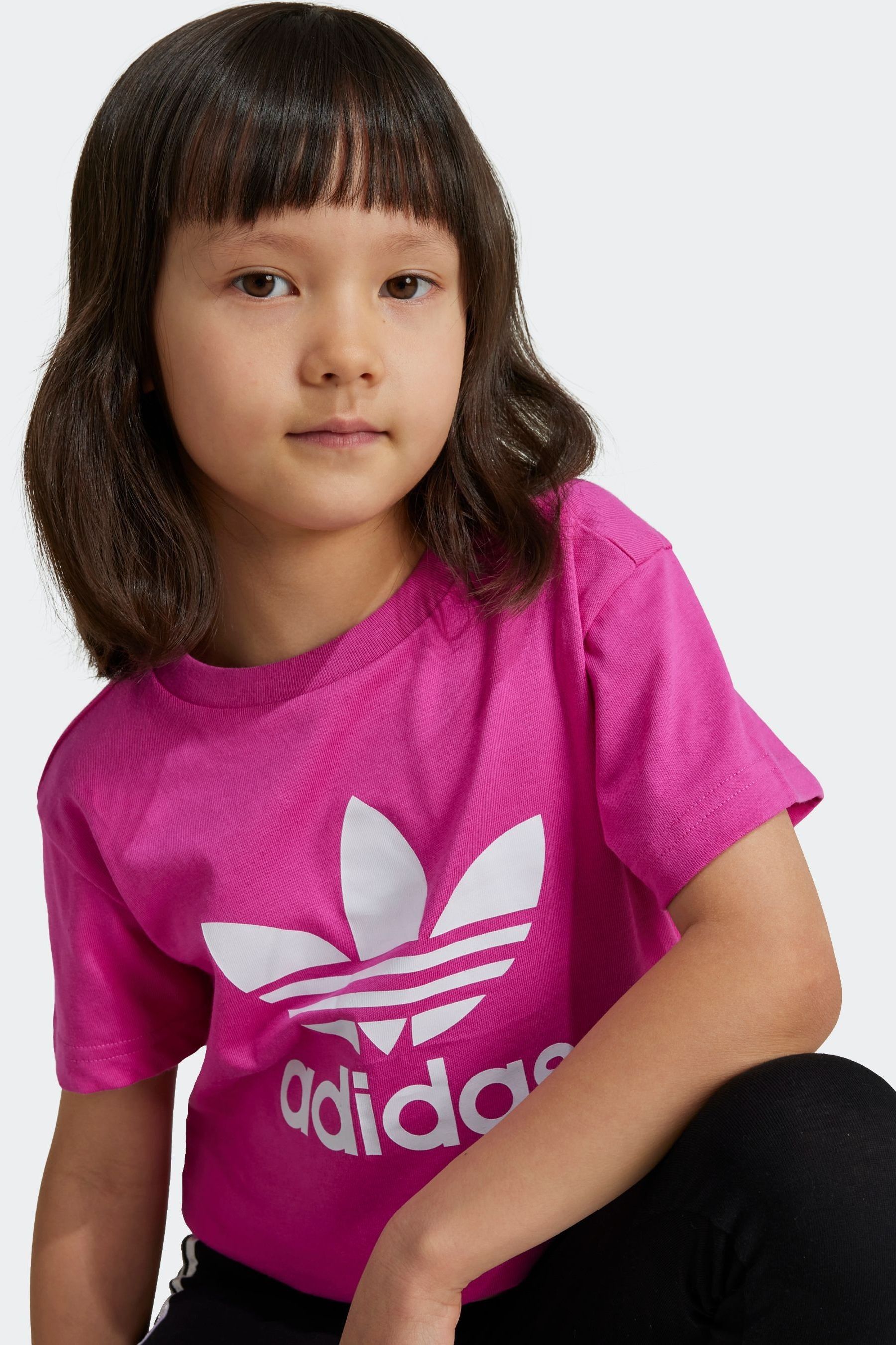 Buy adidas Originals Pink Kids 100 Cotton Adicolor Trefoil T Shirt from the Next UK online shop