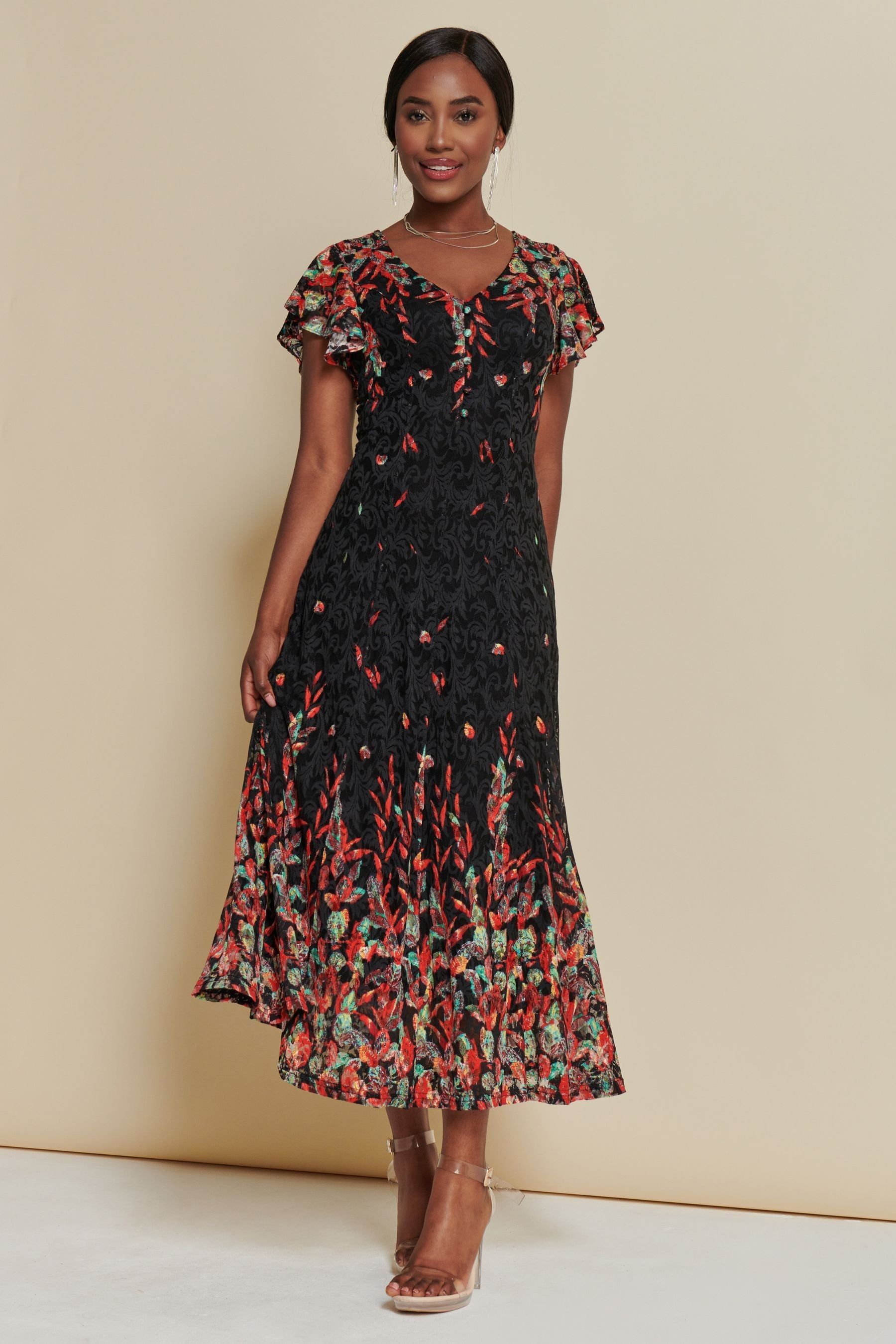 Jolie moi sale red lace dress
