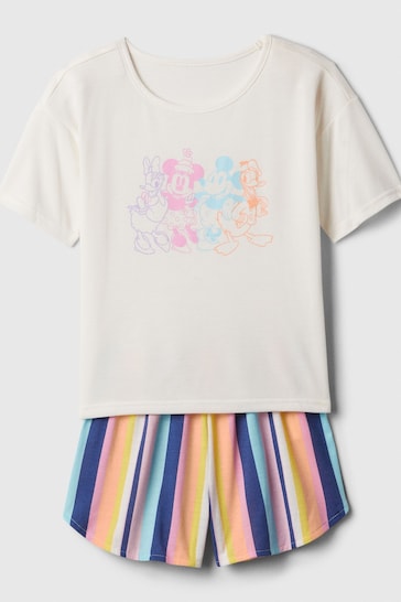 Gap White Disney T-Shirt and Shorts Pyjama Set (4-13yrs)