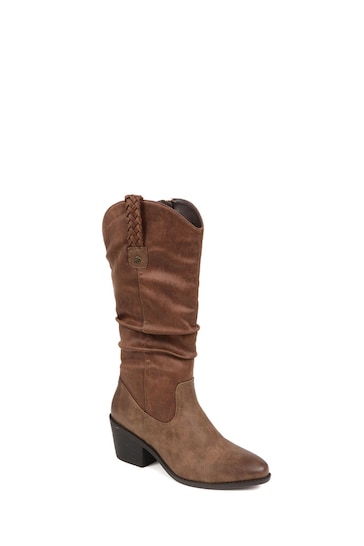 Pavers Black Mid-Calf Western Style Boots