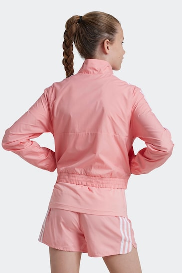 adidas Pink Kids 3 Stripe Essentials Jacket