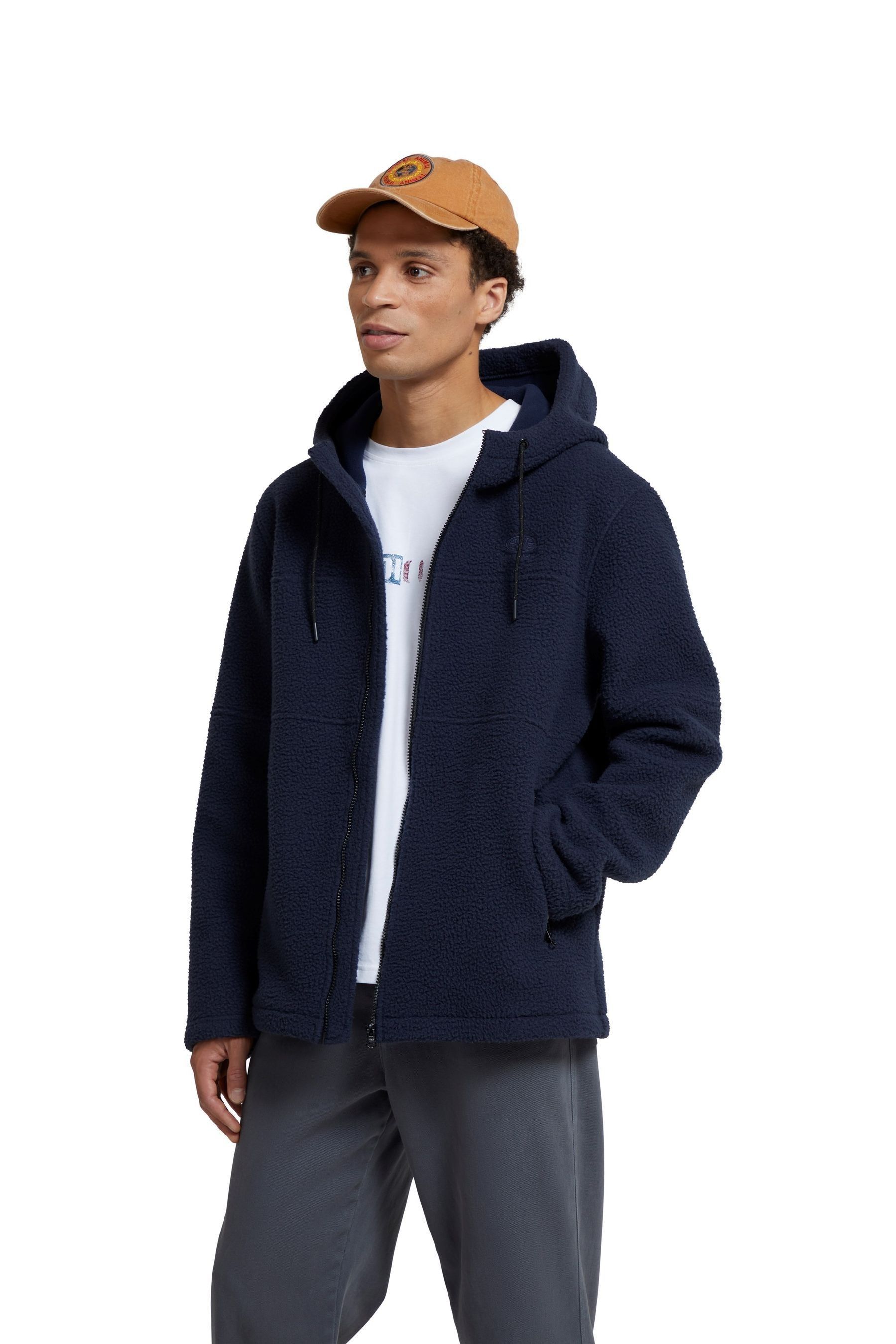 Buy Animal Mens Blue Aidan Recycled Fleece Hoodie from the Next UK