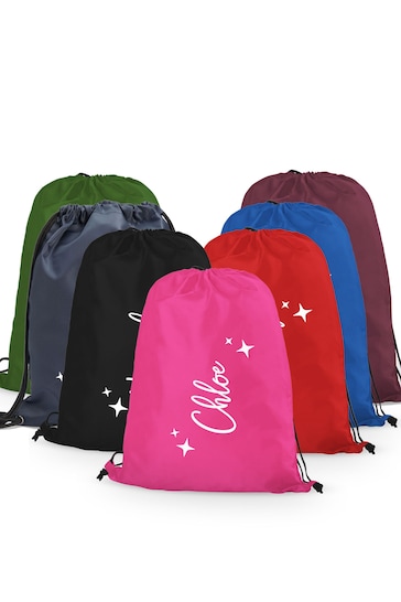 Personalised Name And Stars Sport Drawstring Bag By Loveabode