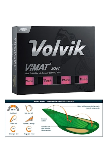 Volvik Pink Vimat Soft Golfball Pack