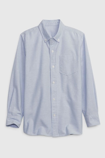 Gap Blue Organic Cotton Long Sleeve Oxford Shirt (4-13yrs)