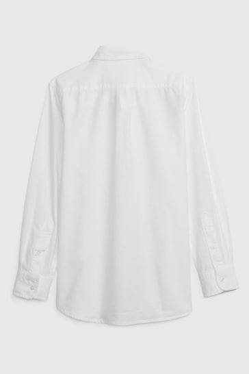 Gap White Organic Cotton Long Sleeve Oxford Shirt (4-13yrs)