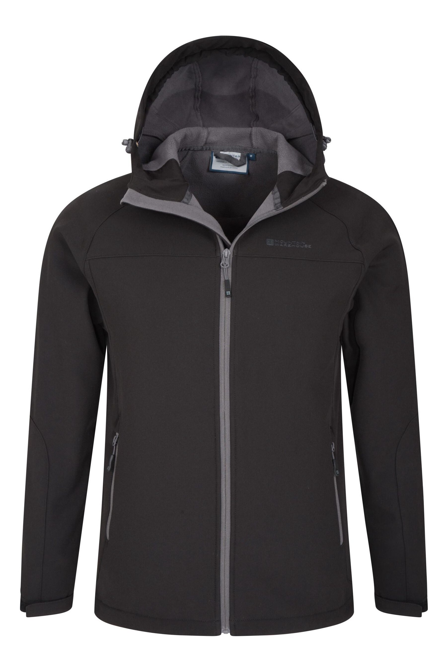 Buy Mountain Warehouse Black Exodus Mens Showerproof Softshell