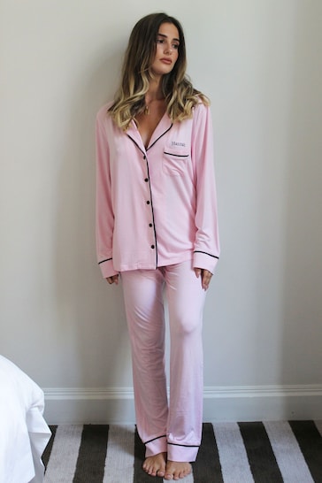 Personalised Jersey Long Sleeve Pyjama Set By HA Design