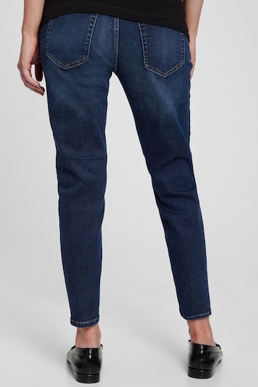 Gap Dark Wash Blue Maternity Over The Bump Cheeky Straight Jeans