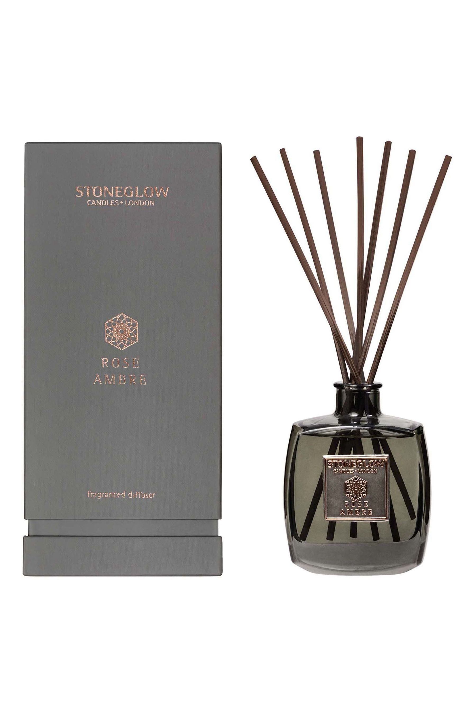 Stoneglow Candle Metallique - Tumbler Rosa Ambra - 50 Ore Di Durata - Cera Naturale - Prodotto UK