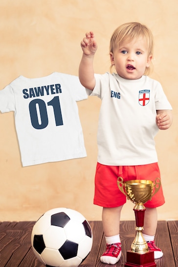 Personalised England Supporter Baby and Toddler T-Shirt by Coto7