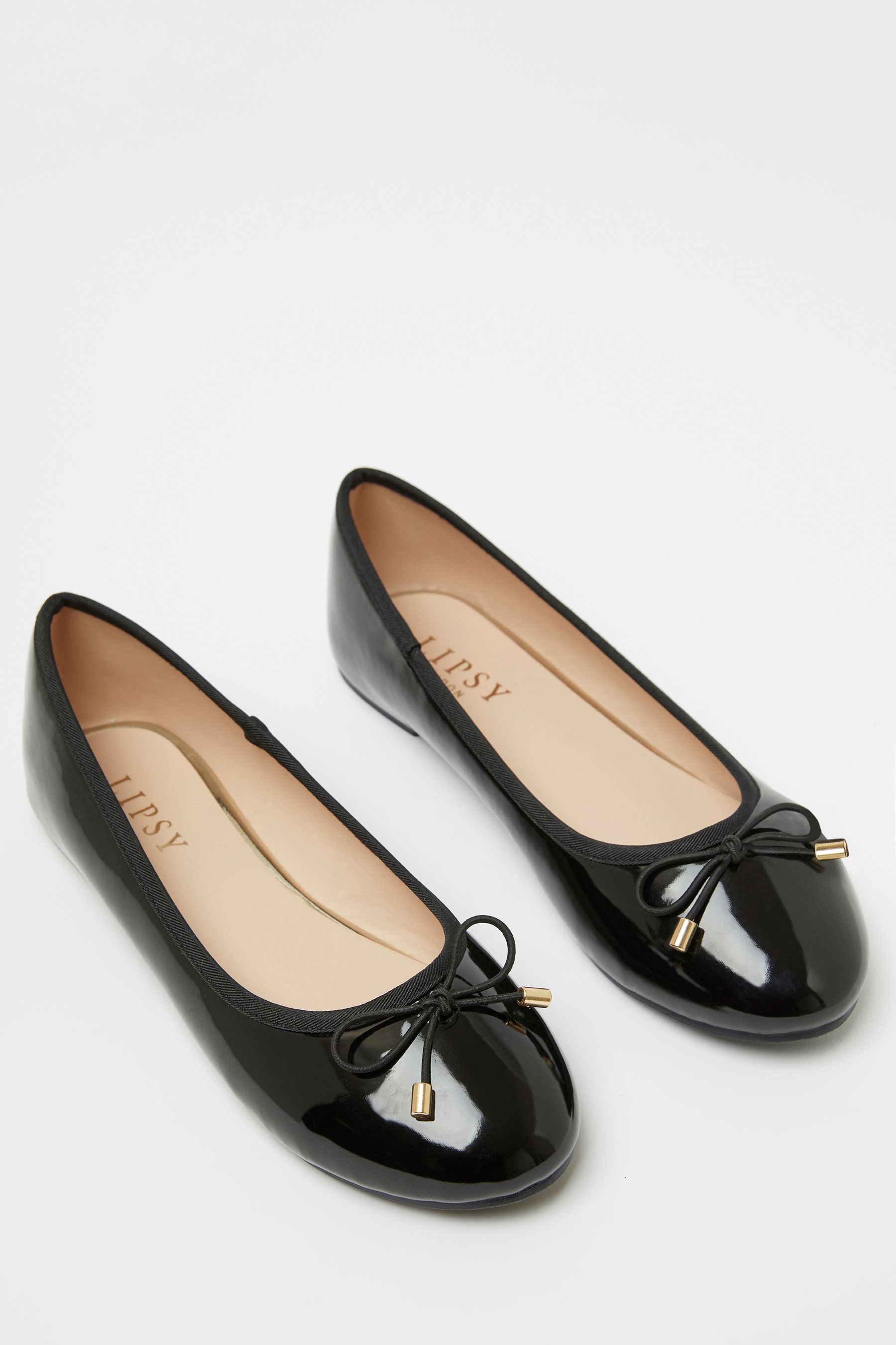 Buy Lipsy Black Metal Bow School Ballet Pump from the Next UK