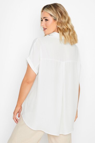 Yours Curve White Short Sleeve Utility Blouse