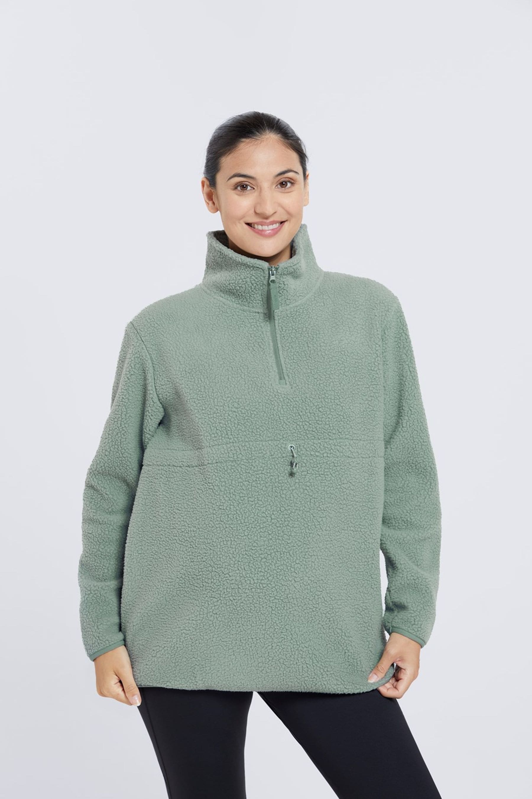 Mountain Warehouse Green Cosy Maternity Borg Half Zip Fleece