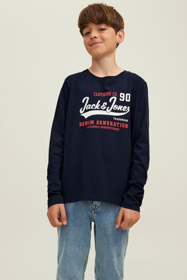 Buy JACK & JONES JUNIOR Blue Long Sleeve Sweatshirt from the Next UK ...