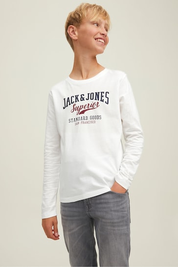 JACK & JONES JUNIOR White Long Sleeve Sweatshirt