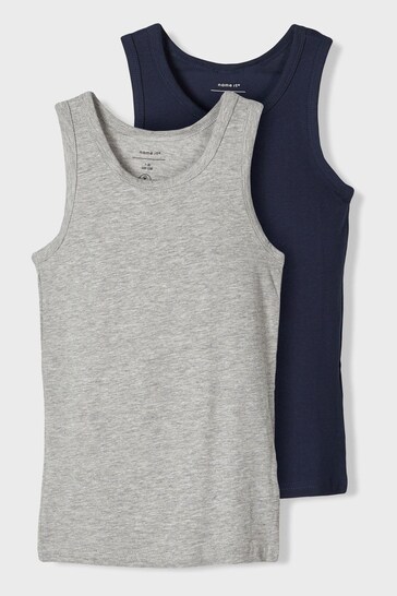 Name It Grey Organic Cotton 2 Pack Vests