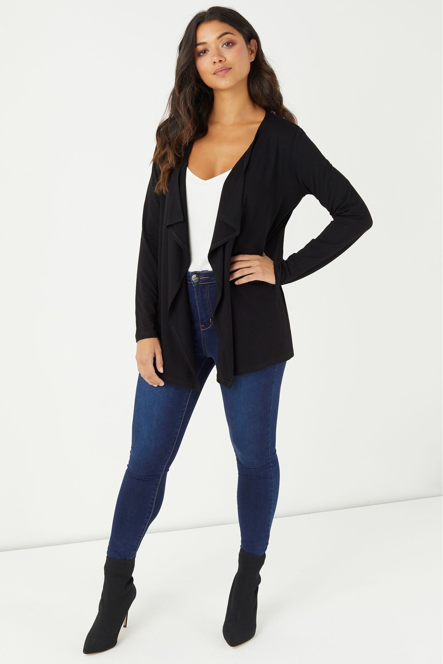 Lipsy Black Waterfall Cardigan