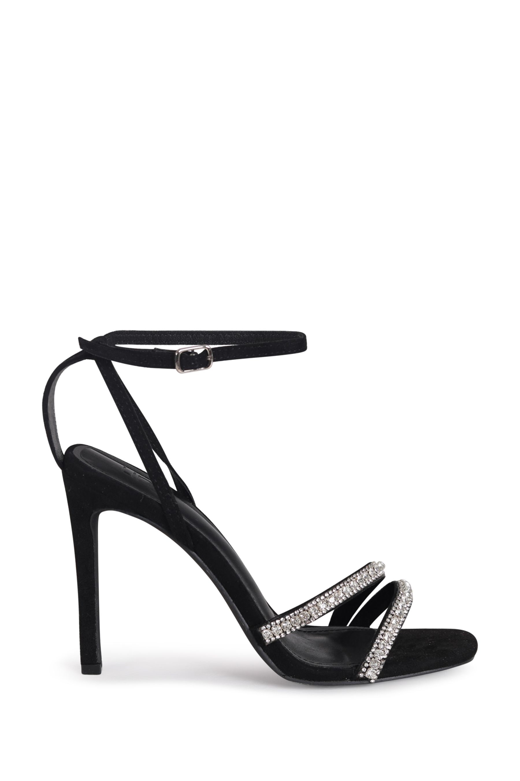 Black stiletto heel sandals top