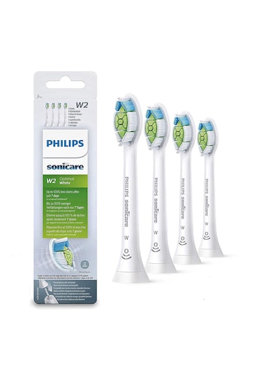 Philips Sonicare Optimal White Replacement Brush Heads, Pack of 4, HX6064/10