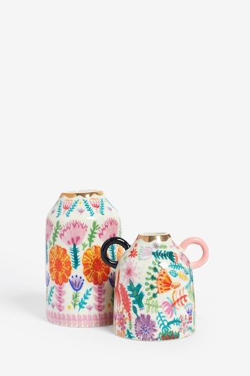 Lucy Tiffney at Next Set of 2 Floral Ceramic Mini Vases