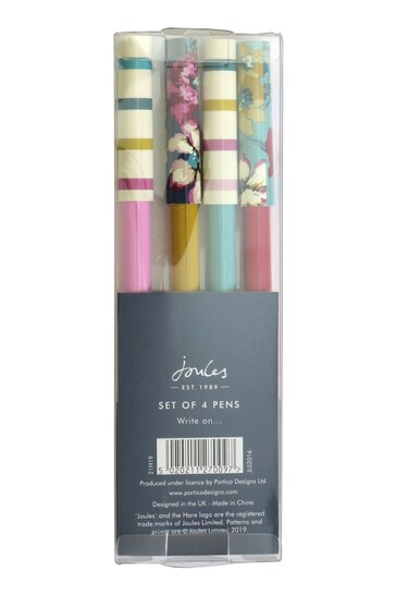 Joules Blue Floral Set of 4 Pens