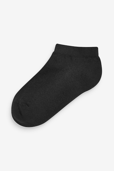 Black 5 Pack Cotton Rich Cushioned Sole Trainer Socks