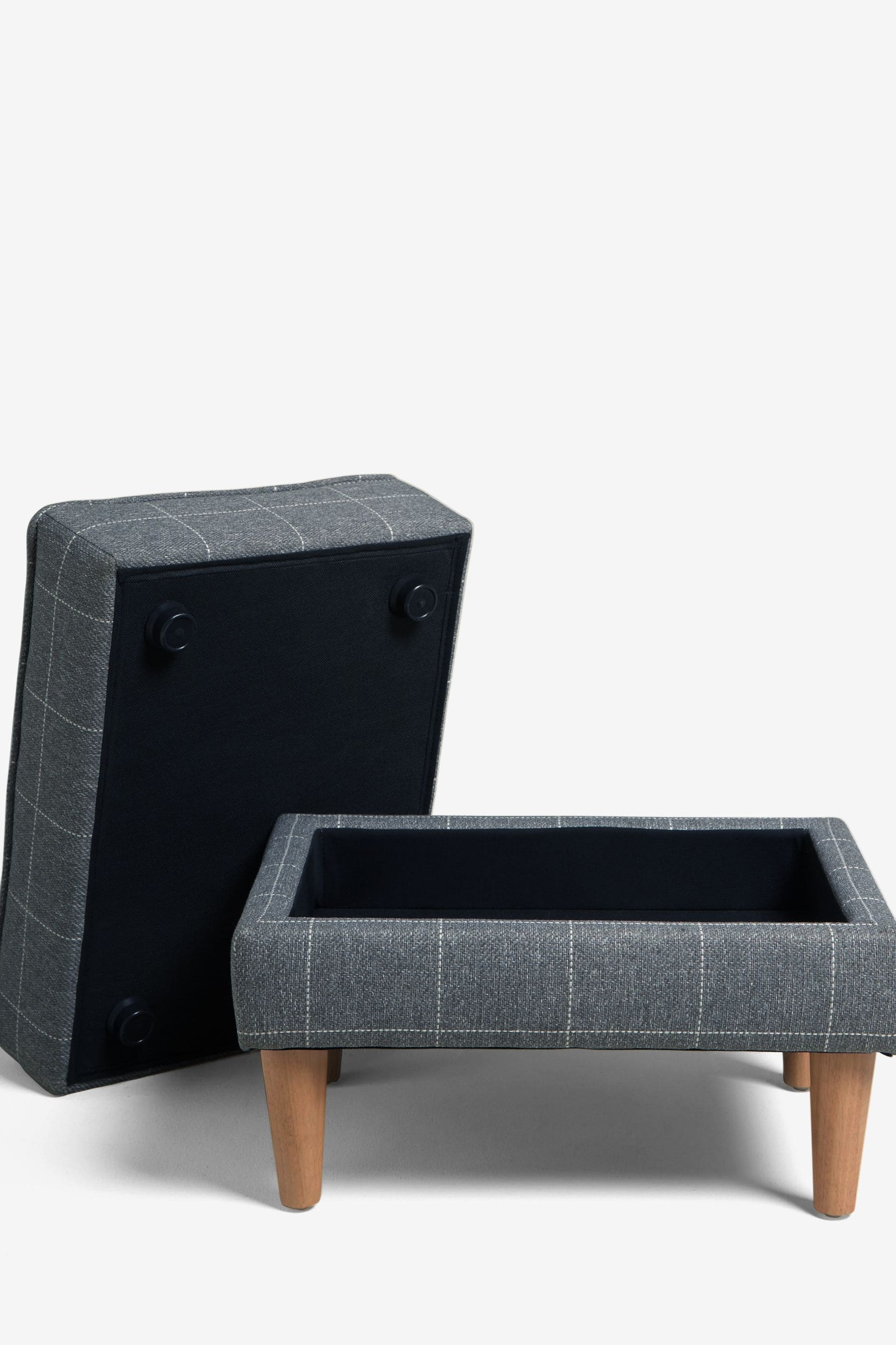 Grey 2024 check footstool