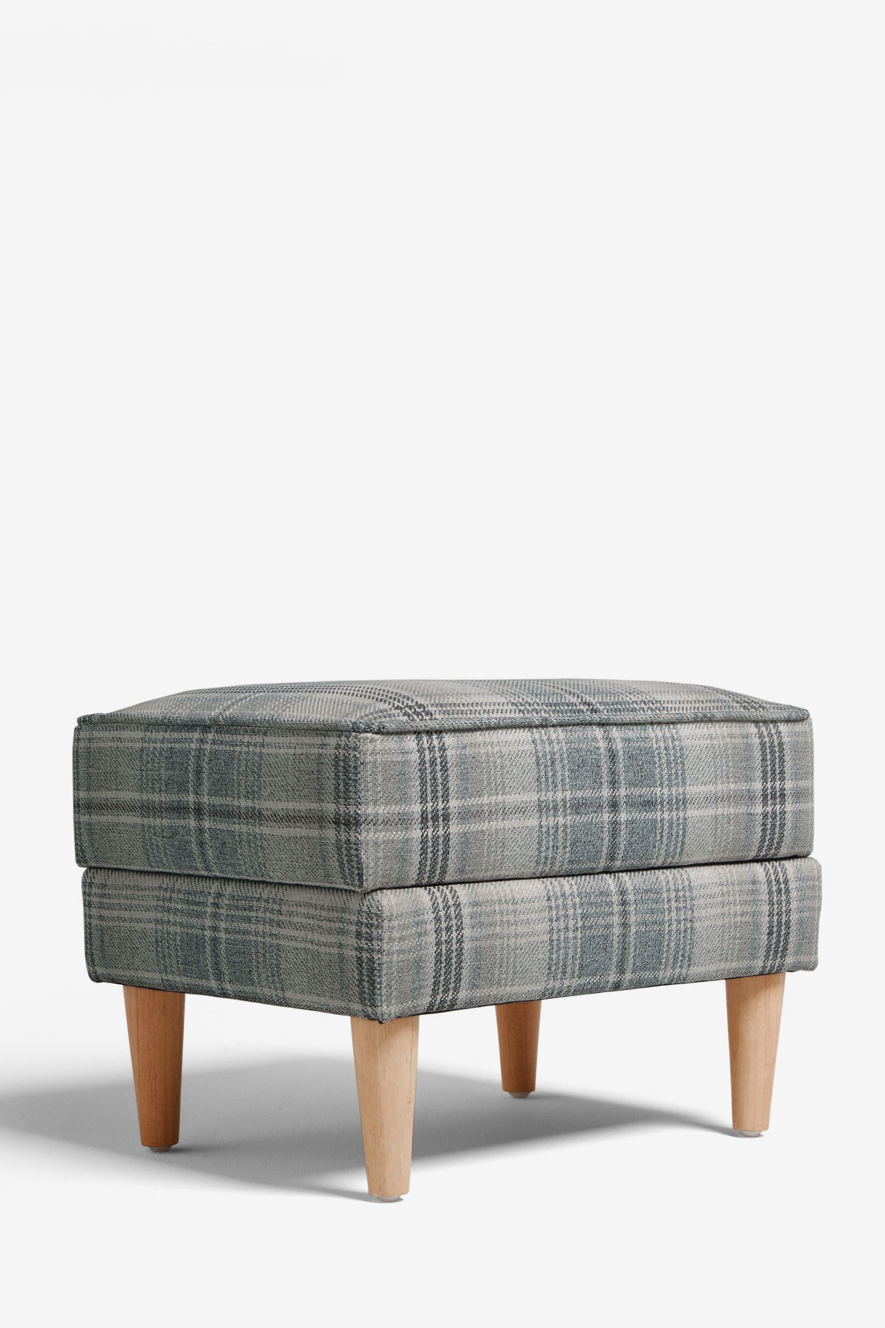 Grey store check pouffe
