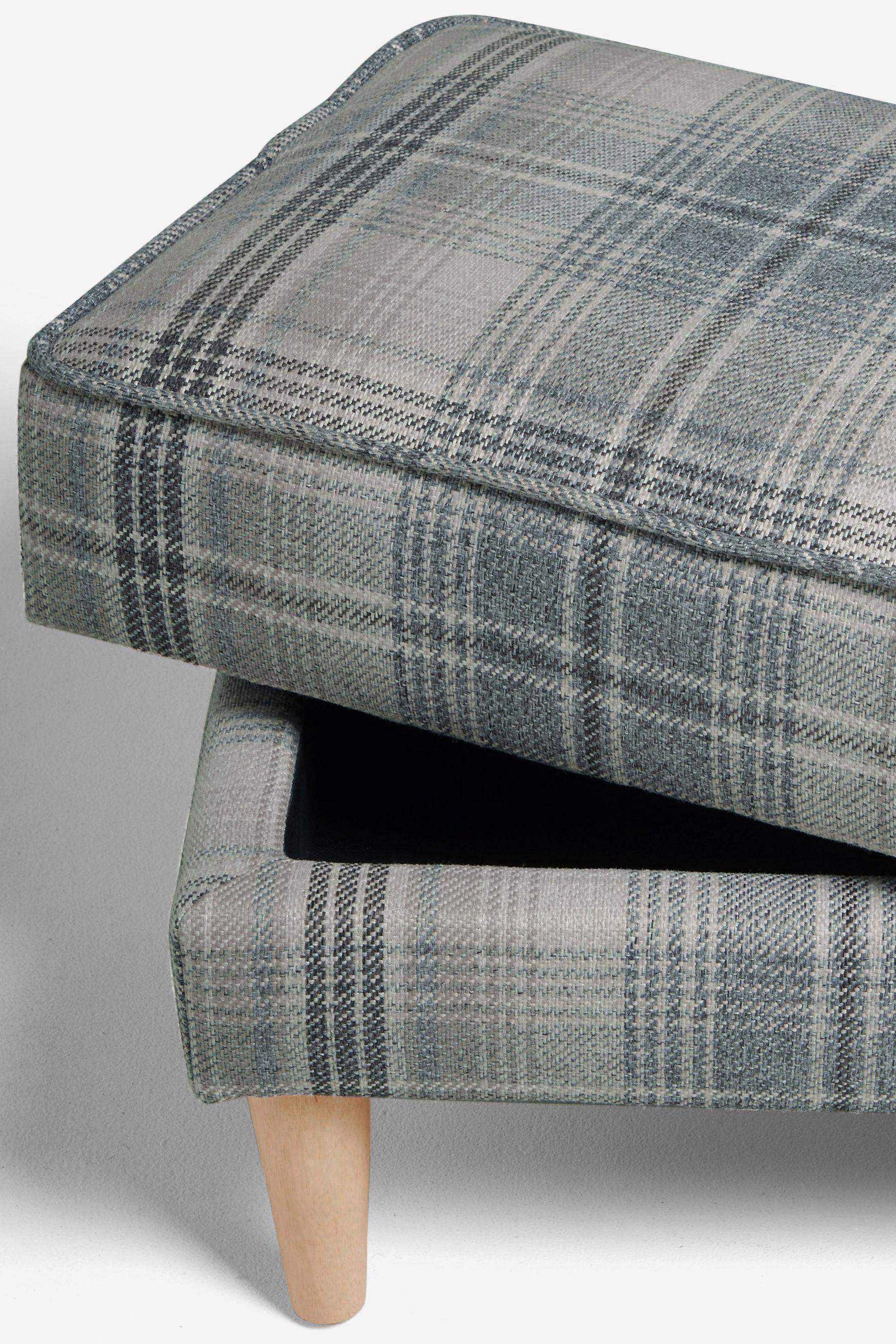 Grey tartan footstool sale