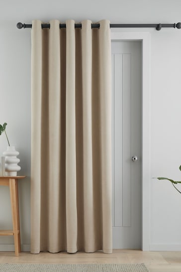 Catherine Lansfield Natural Wilson Thermal Fleece Lined Door Curtain
