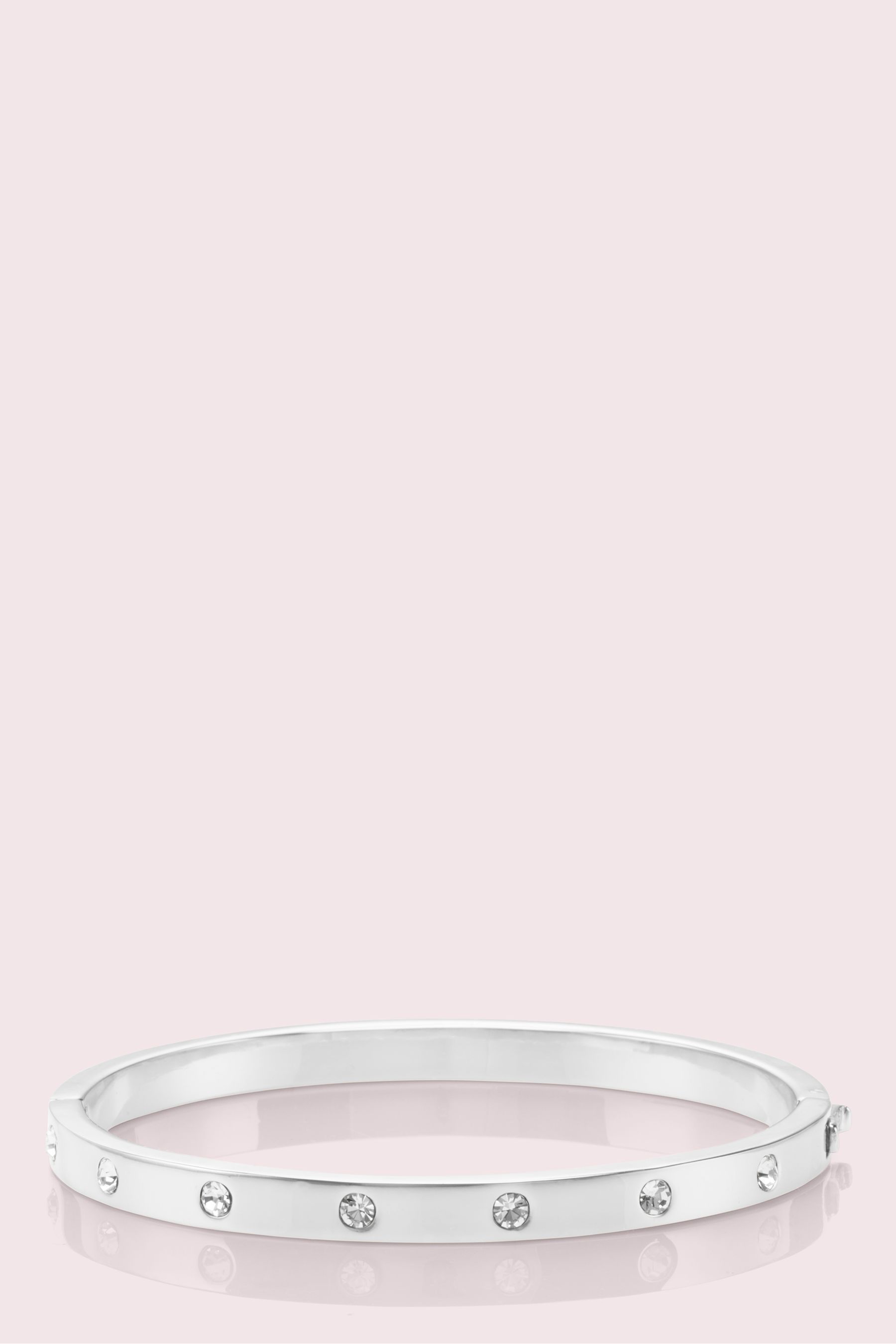 Kate spade set in discount stone hinged bangle silver