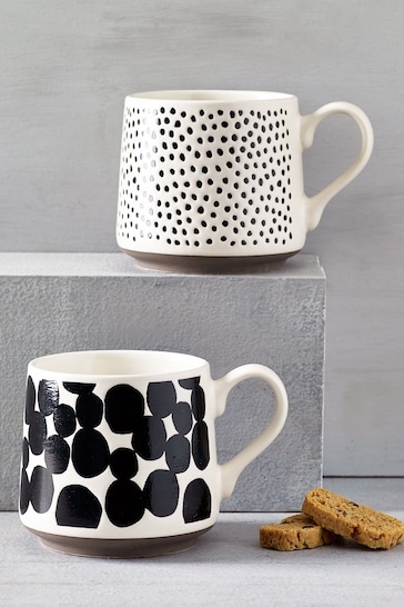 Monochrome Arlo Set of 2 Mugs