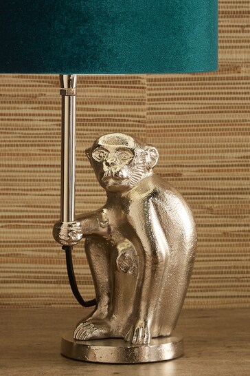 Pacific Silver Antique Silver Monkey Table Lamp