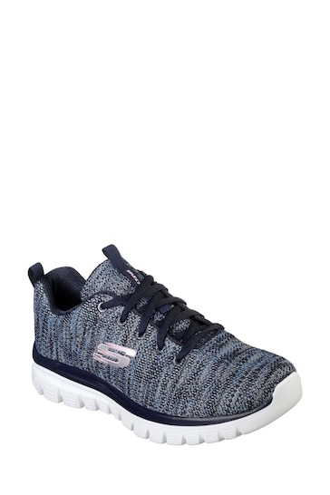 Skechers Blue Graceful Twisted Fortune Shoes