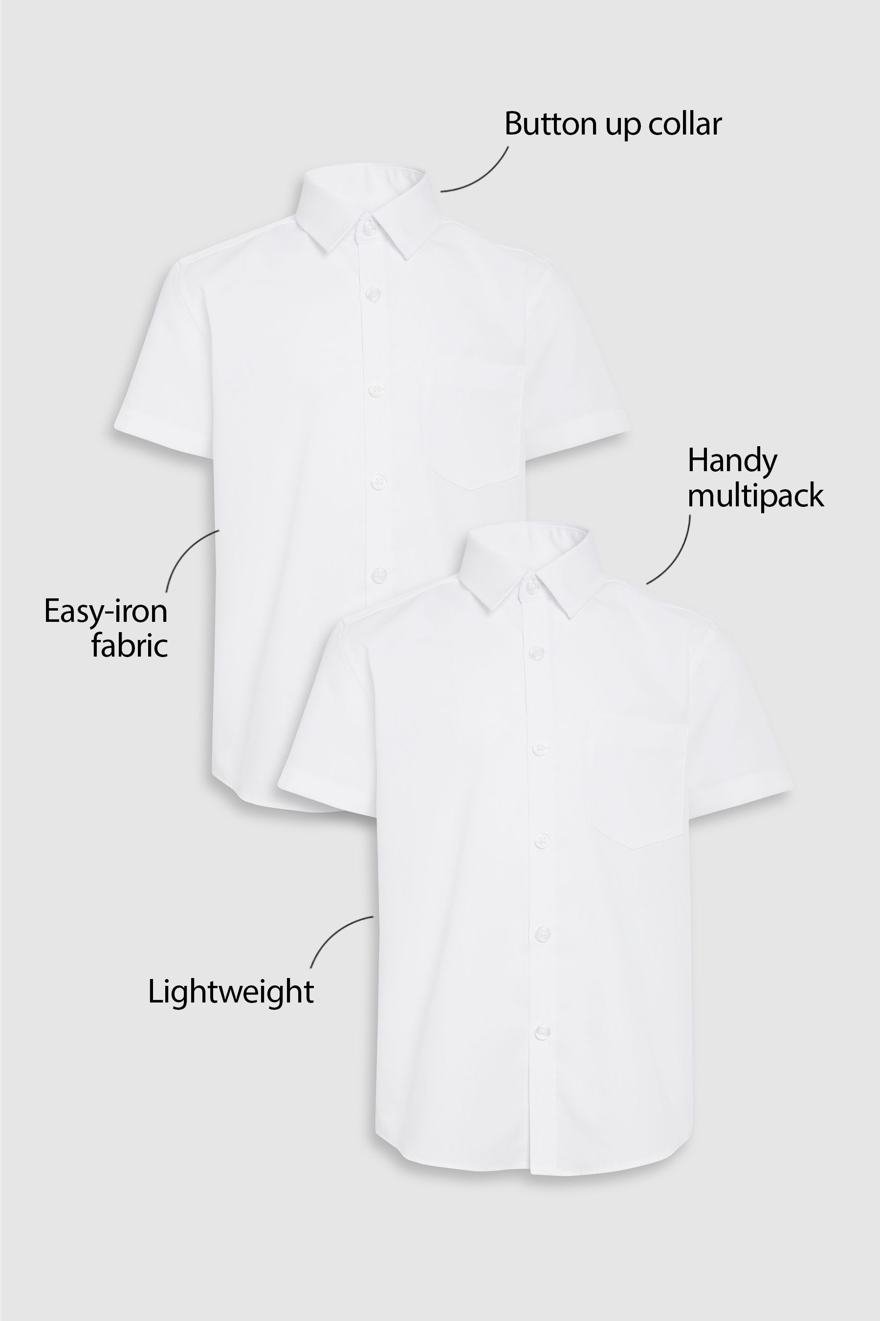 Short sleeve hotsell school shirts white