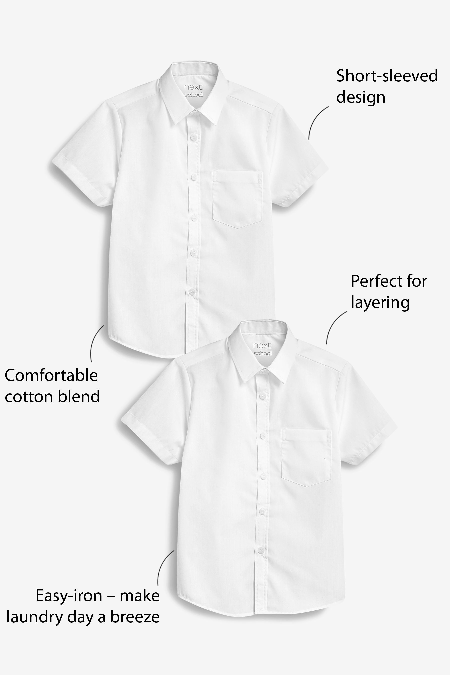 Short sleeve grey school hotsell shirts