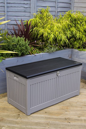 Charles Bentley Black/Grey 270L Outdoor Plastic Storage Box