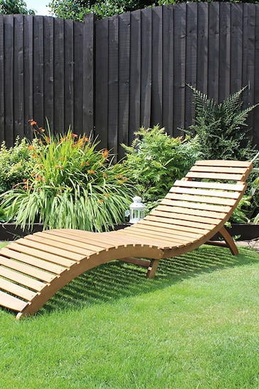 Charles Bentley Wood Garden FCS Acacia Wooden Foldable Sun Lounger