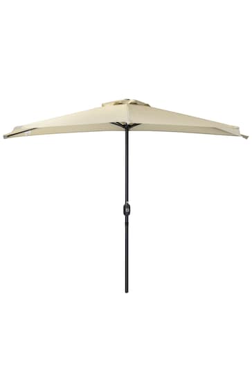 Charles Bentley Beige 2.7m Balcony Garden Umbrella