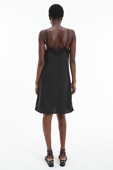 Calvin Klein Womens Black Recycled Slip Dress