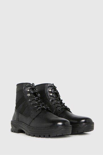 Schuh Black Chase Leather Hiker Boots