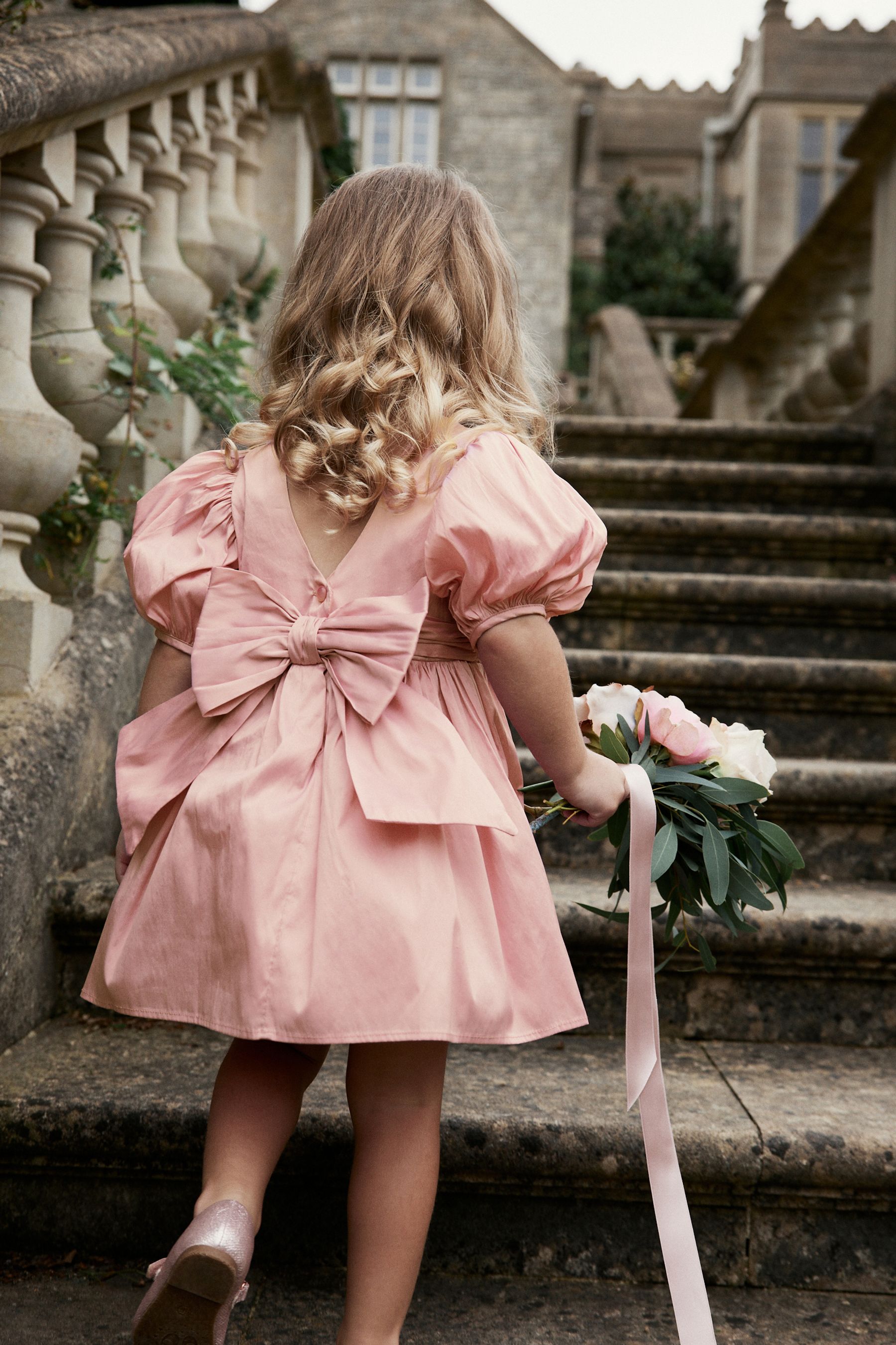 Pink taffeta 2025 bridesmaid dress