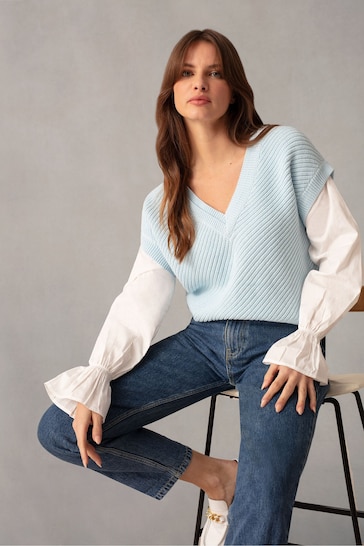 Ro&Zo Blue Knitted Jumper