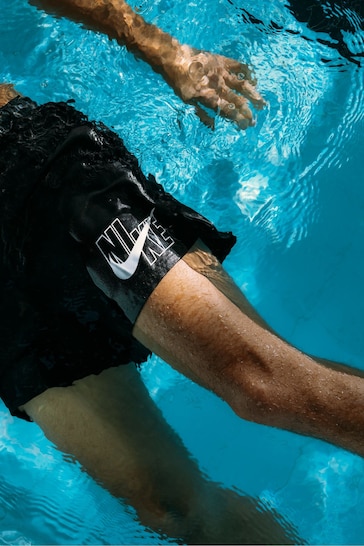Nike Black Logo Lap 5 Inch Volley Swim Shorts