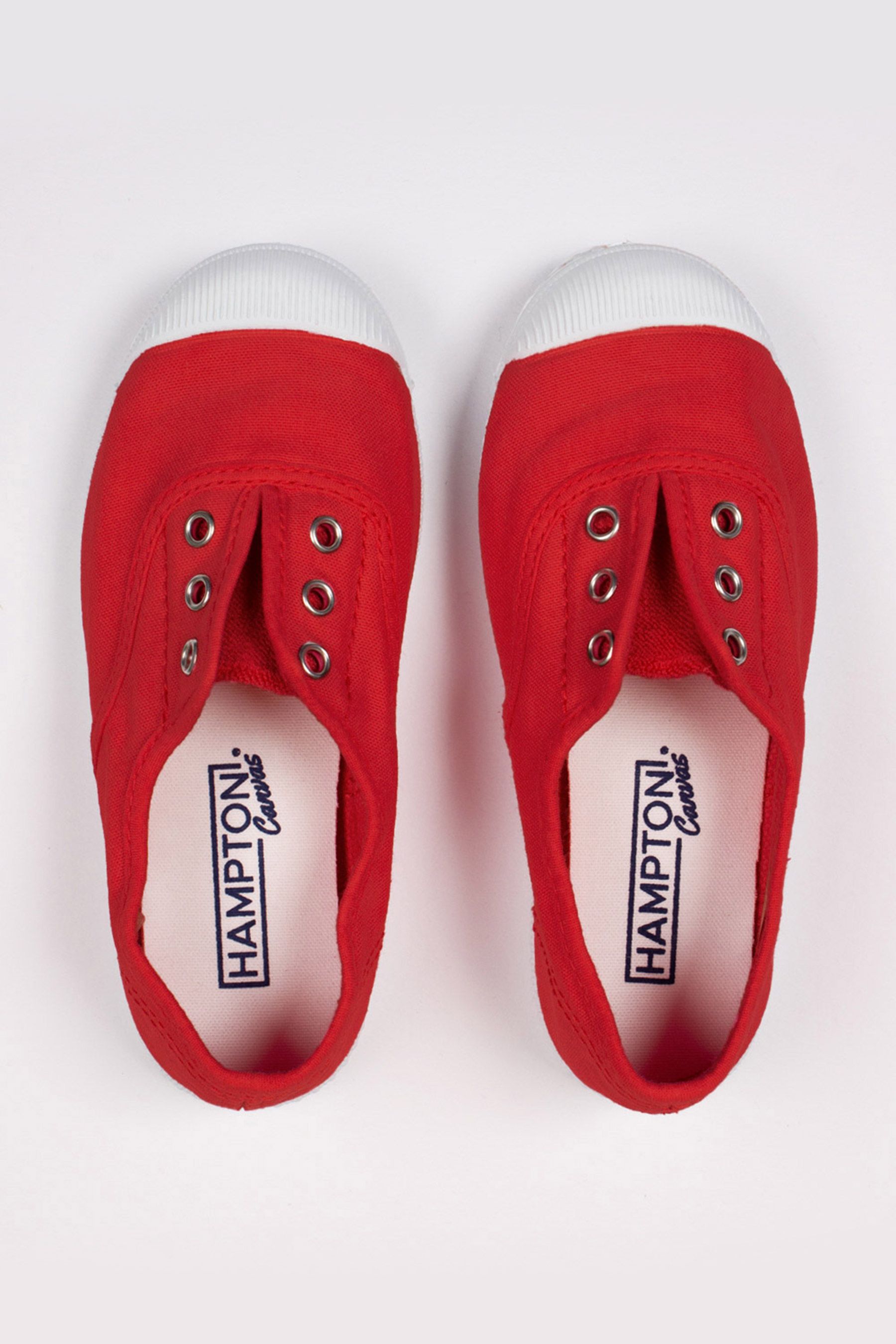 Red shop canvas pumps