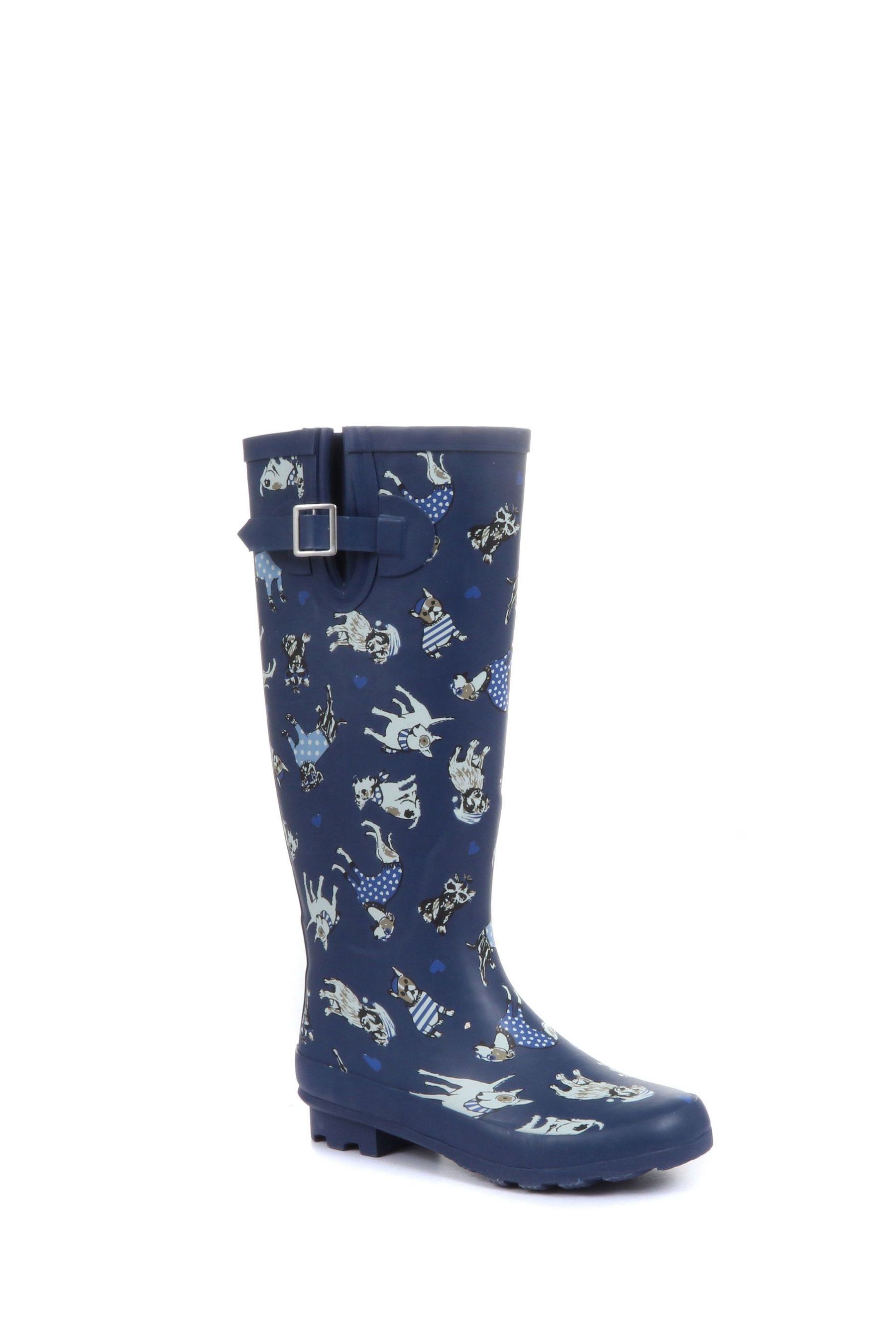 Buy Pavers Blue Ladies Dog Print Wellies from the Next UK online shop