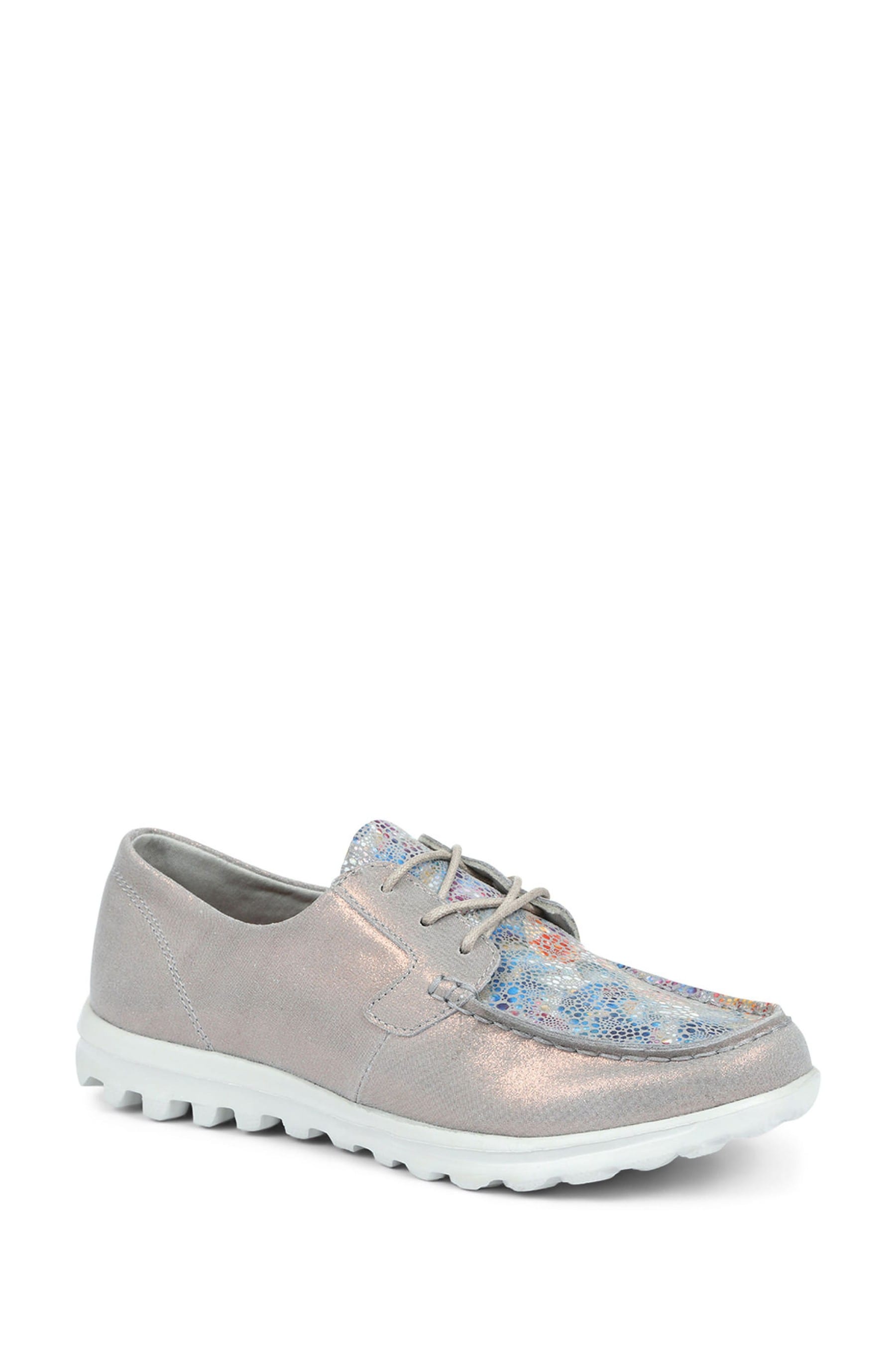 Buy Pavers Ladies Grey Wide Fit Lightweight Lace Up Sport Boat