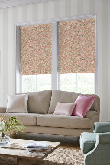 Laura Ashley Coral Pink Loveston Made To Measure Roman Blinds