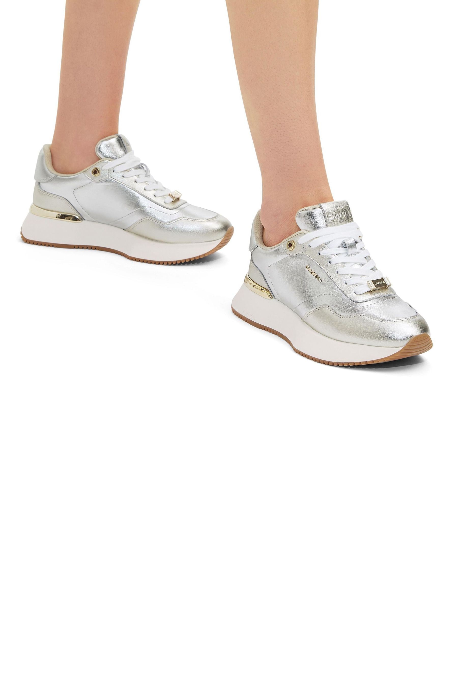 Silver carvela new arrivals trainers